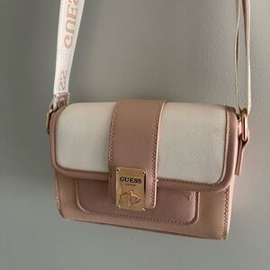GUESS Blush and Cream Crossbody Bag
